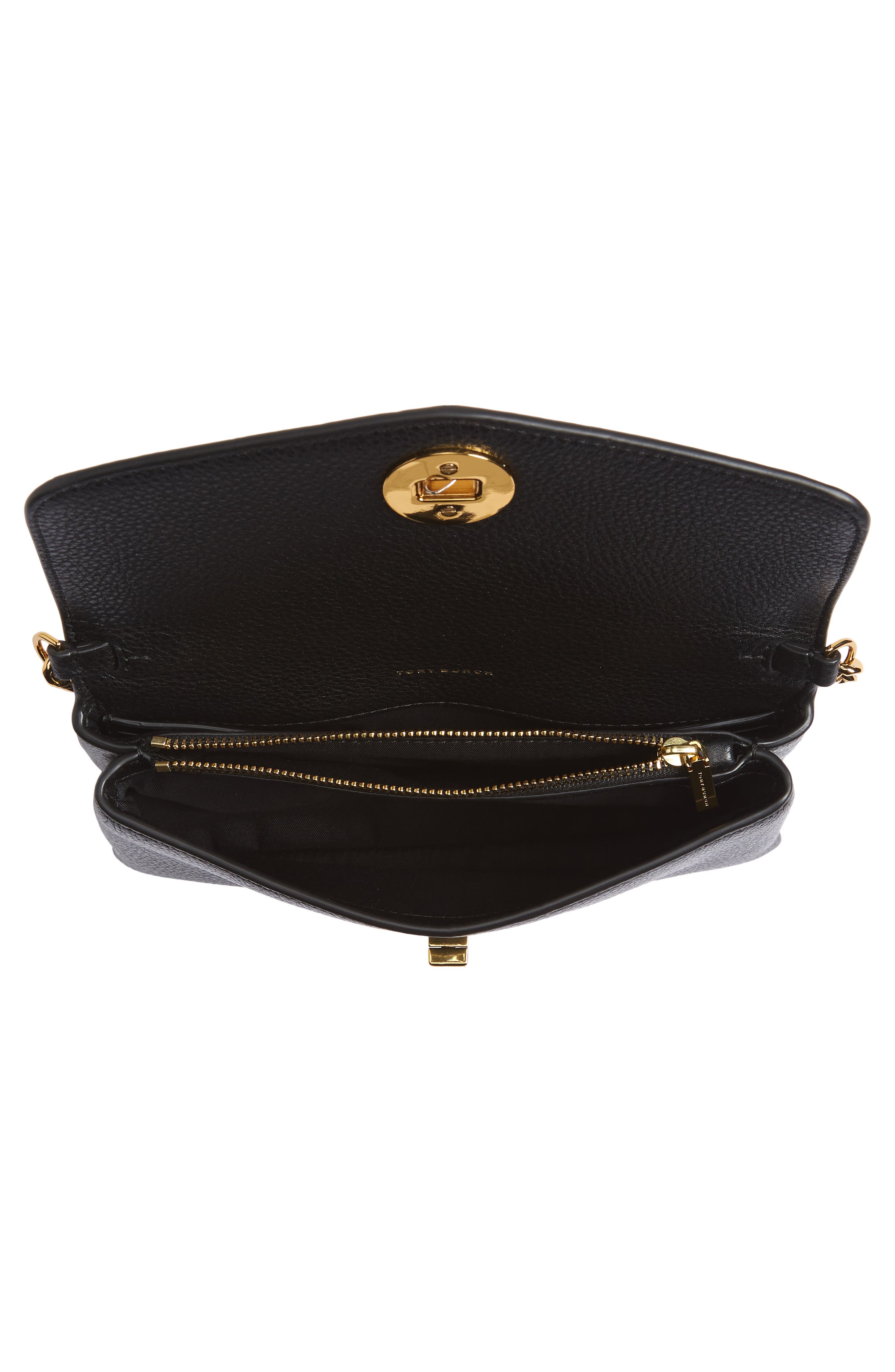 Kira Pebble Leather Wallet on a Chain, Alternate, color, BLACK
