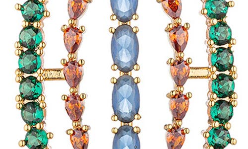 Eye Candy Los Angeles Bianca Cubic Zirconia Oval Drop Earrings In Multi