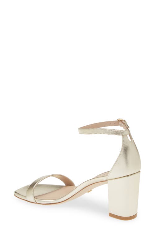Stuart Weitzman Nudistcurve Block Heel Sandal In Silver