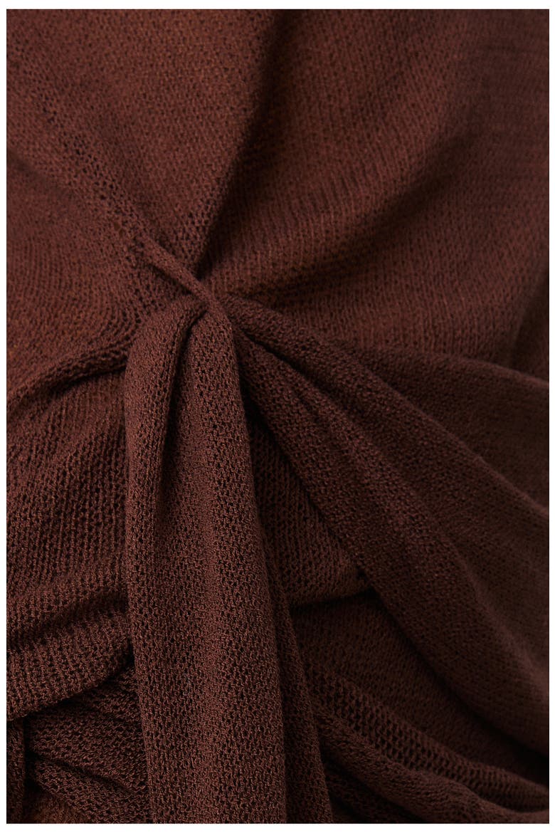 Mindy Semi Sheer Side Wrap Tank, Alternate, color, CHOCOLATE
