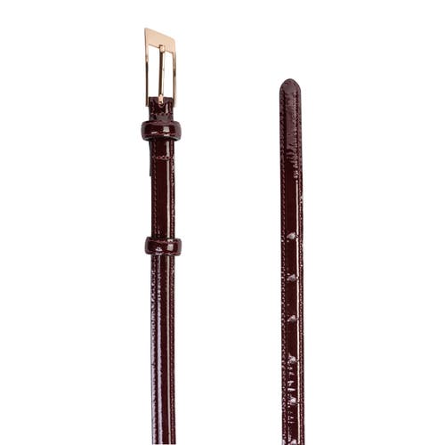 Black Suede Studio Slanted Belt In Raisin