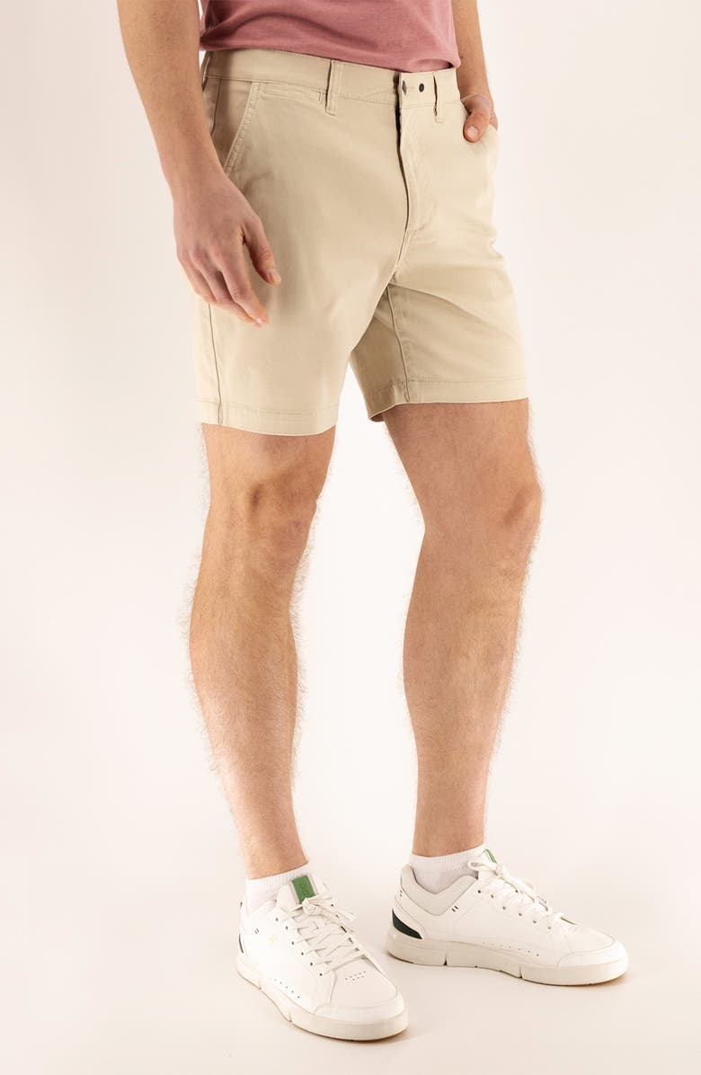 Devil-Dog Dungarees 7-Inch Performance Stretch Chino Shorts, Alternate, color, Brown Rice