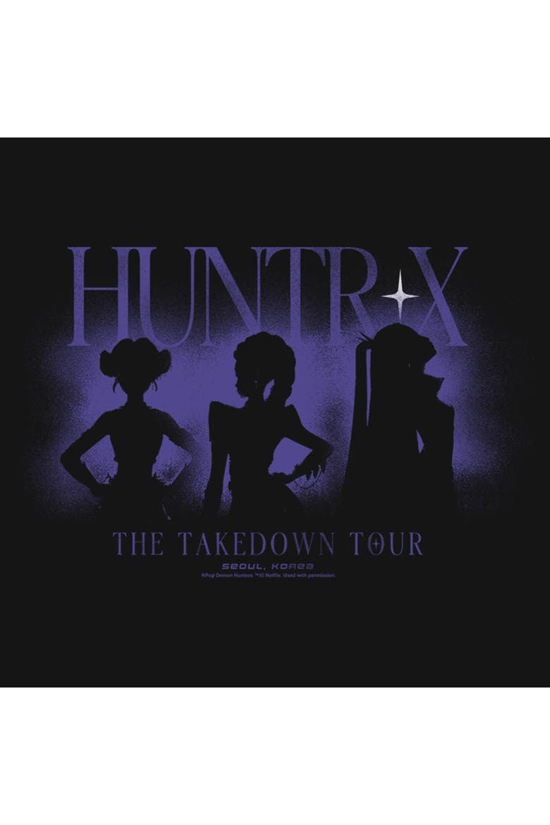 Junior's KPop Demon Hunters The Takedown Tour Silhouette Logo  Sweatshirt, Alternate, color, Black