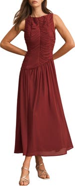 MINT VELVET Ruched Detail Midi Dress