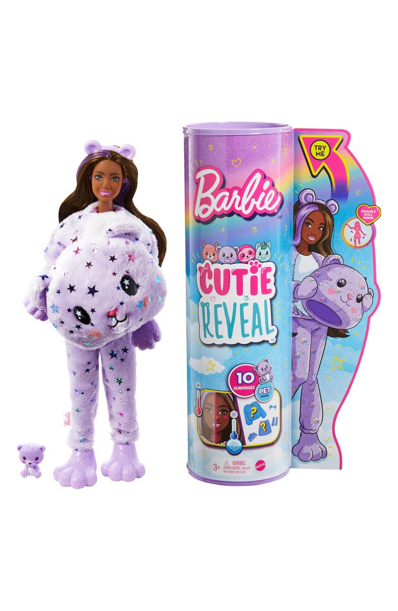Mattel Barbie<sup>®</sup> Cutie Reveal<sup>™</sup> Doll with Plush Costume & 10 Surprises, Alternate, color,