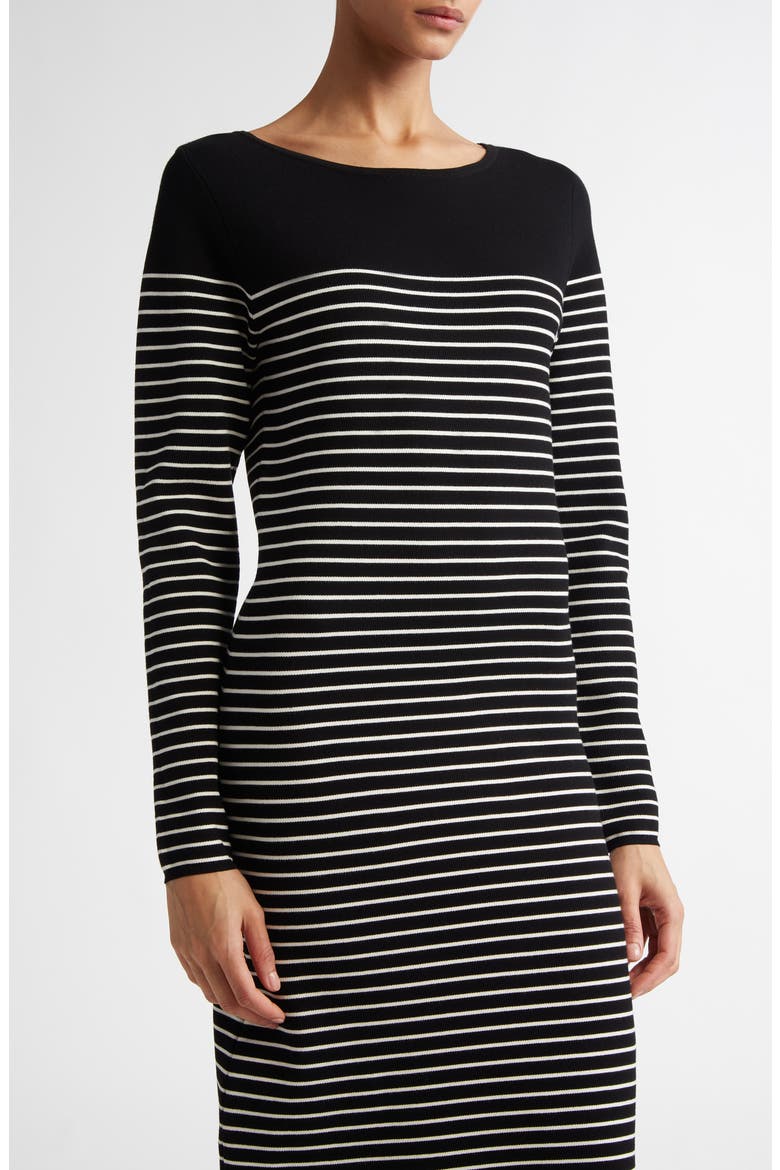 Flipper Stripe Long Sleeve Midi Sweater Dress, Alternate, color, NAVY