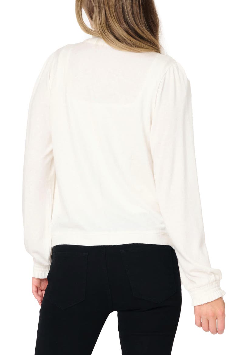 Ruffle Accent Cardigan, Alternate, color, IVORY