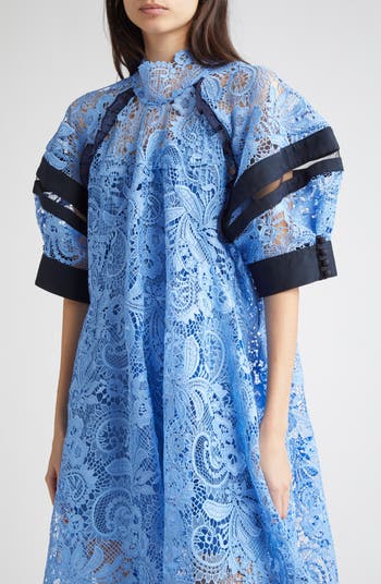 Corded Lace Handkerchief Hem Dress