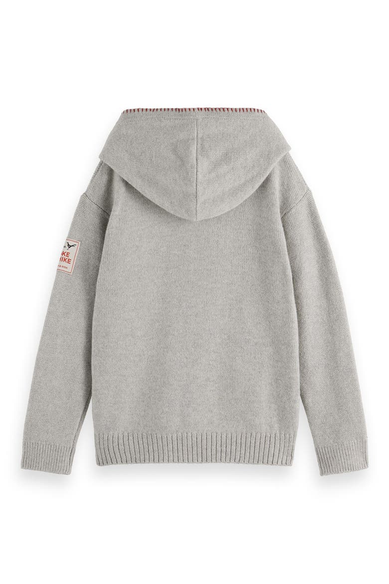 Kids' Blanket Stitch Accent Sweater Hoodie, Alternate, color, GREY