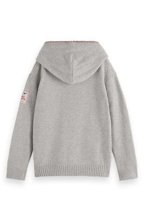 Scotch & Soda Boys' Relaxed Fit Embroidered Hoodie - Big Kid In Gray