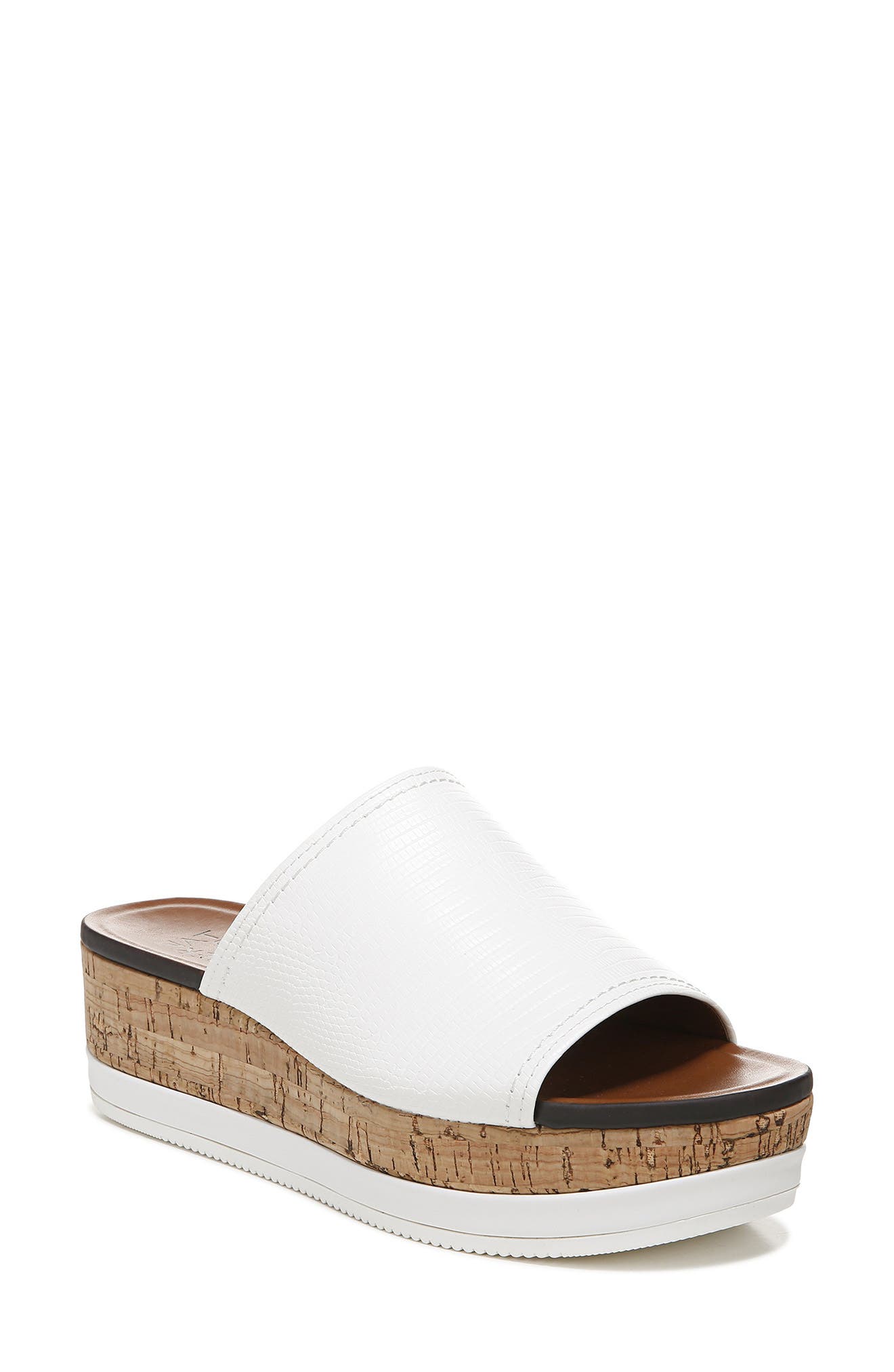 Kirstin Platform Wedge Slide Sandal, Main, color, WHITE LIZARD FAUX LEATHER