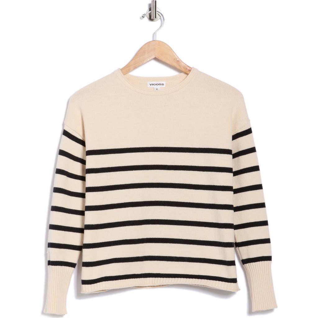 Vigoss Stripe Knit Sweater In Neutral