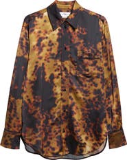 Victoria Beckham Piped Satin Button-Up Pajama Shirt