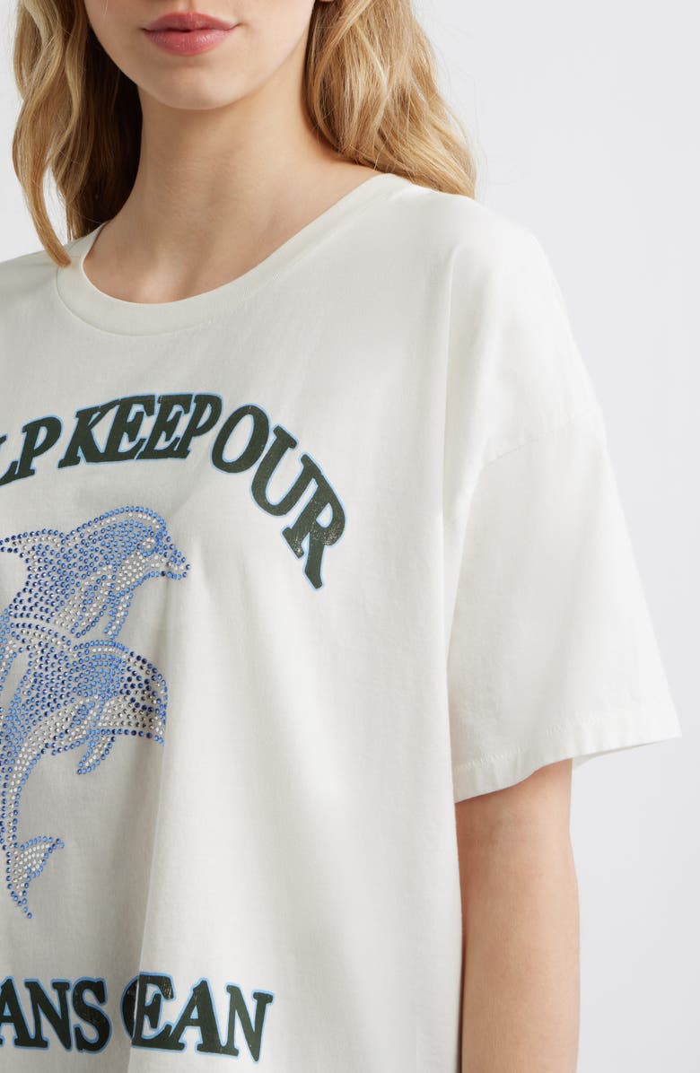 Daydreamer Help Keep Our Oceans Clean Graphic T-Shirt, Alternate, color, Vintage White