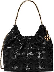 Tory Burch Mini Fleming Sequin Hobo Bag