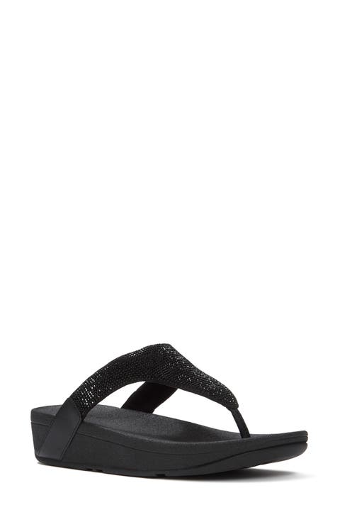 Flowrise Rhinestone Wedge Flip Flop