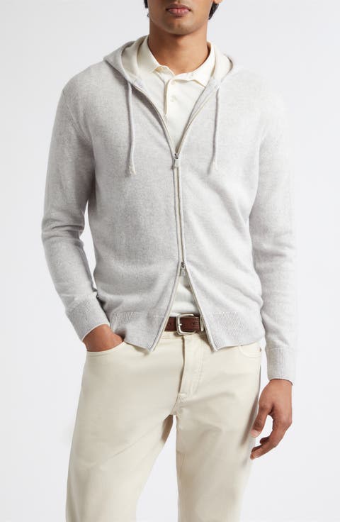 Full Zip Cashmere Hoodie Sweater