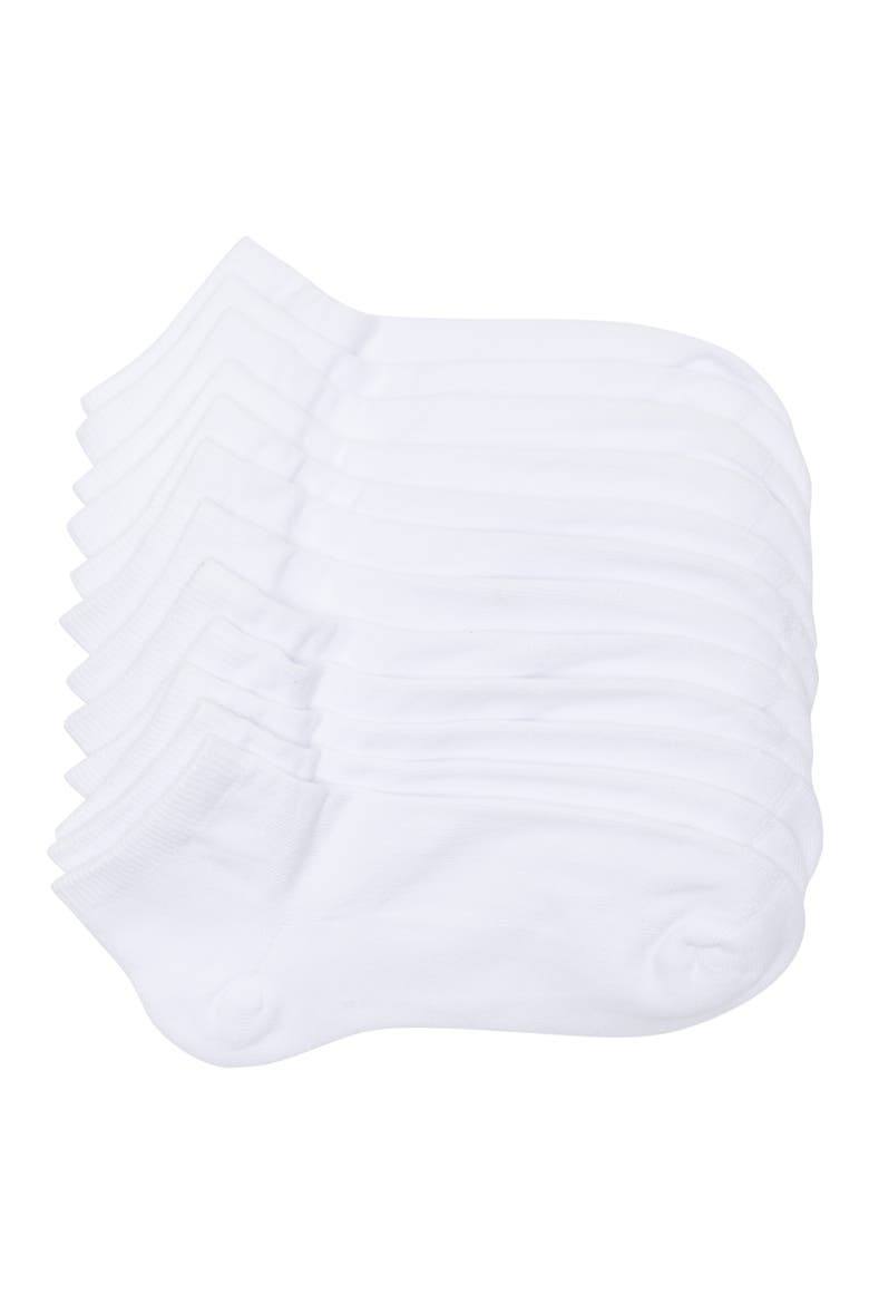 6-Pack Low Cut Socks, Main, color, WHITE COMBO
