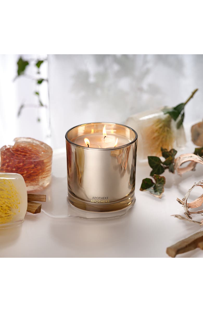 APOTHEKE Firewood Three-Wick Scented Candle, Alternate, color, Light Beige