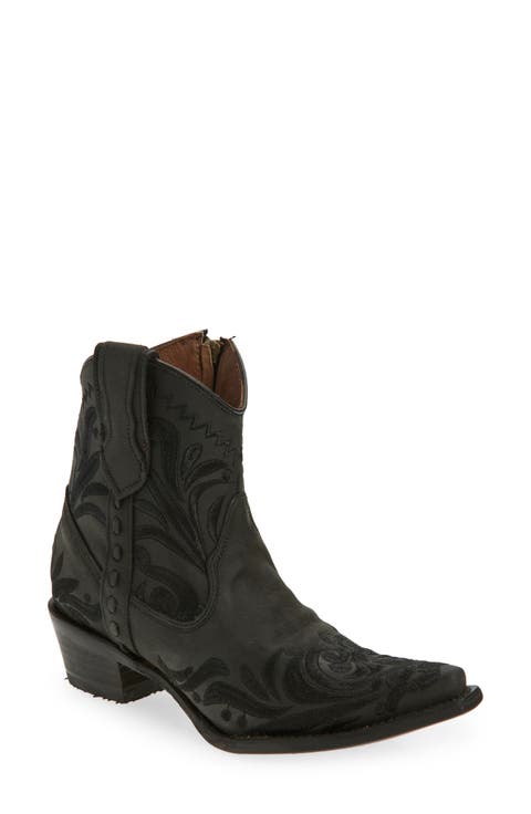 Embroidered Western Ankle Boot (Women)