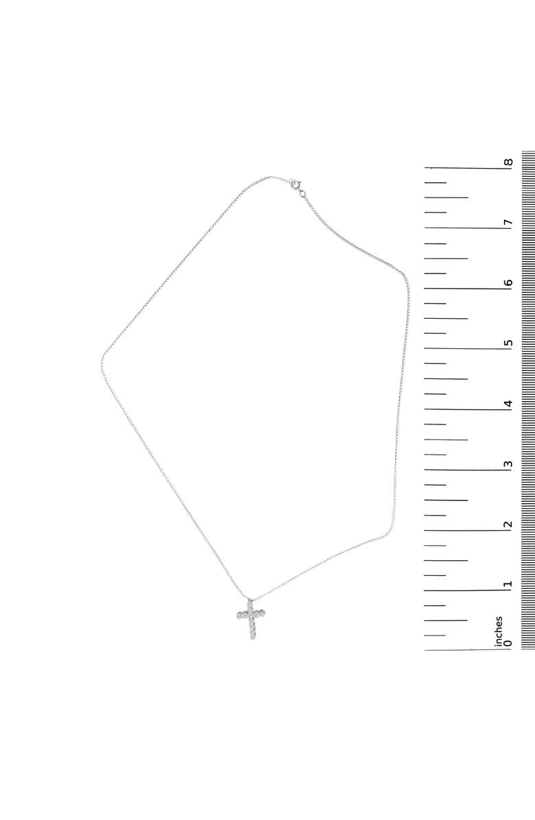 Haus of Brilliance 14K Gold 1/2 Cttw Lab Grown Diamond 11 Stone Cross Pendant Necklace, Alternate, color, White