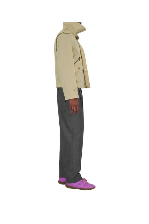 Burberry Wool Tailored Trousers In Gray