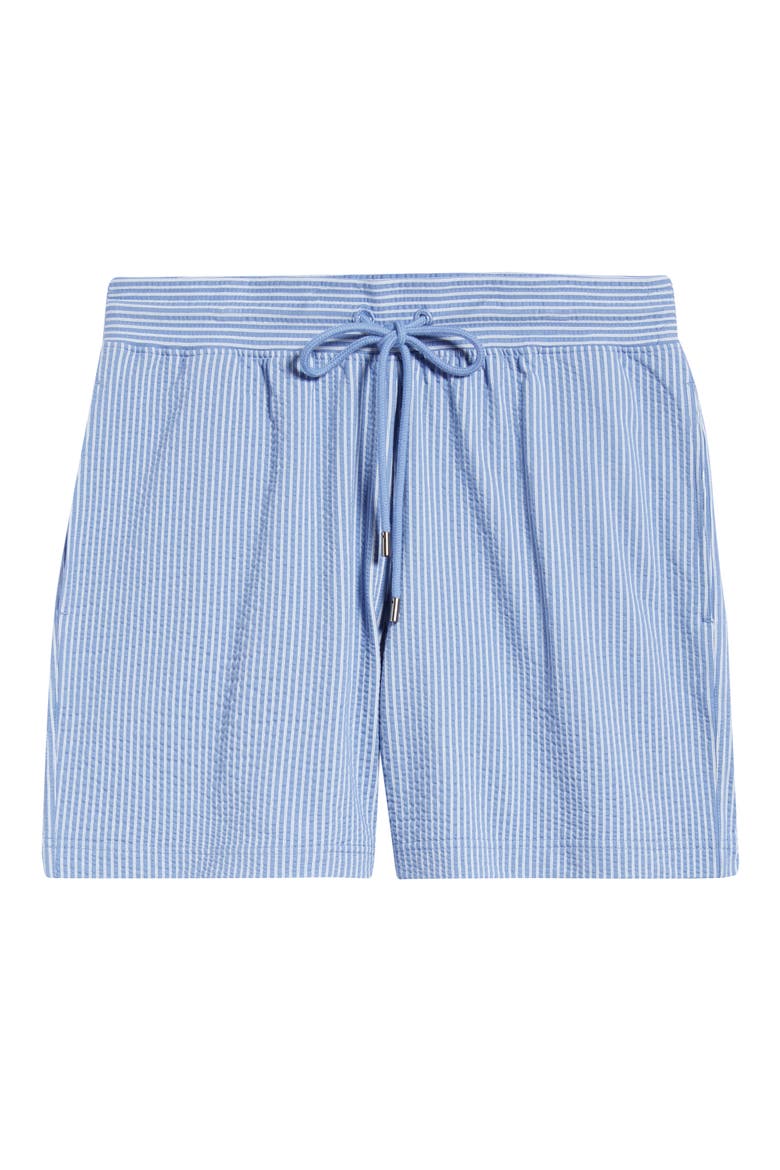 Pinstripe Seersucker Pajama Shorts, Alternate, color, BLUE STRIPE