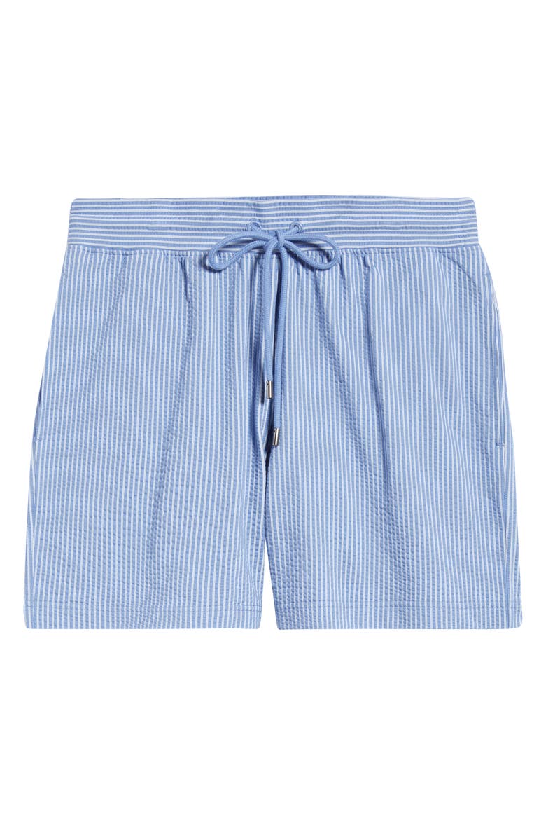 Daniel Buchler Pinstripe Seersucker Pajama Shorts, Alternate, color, Blue Stripe