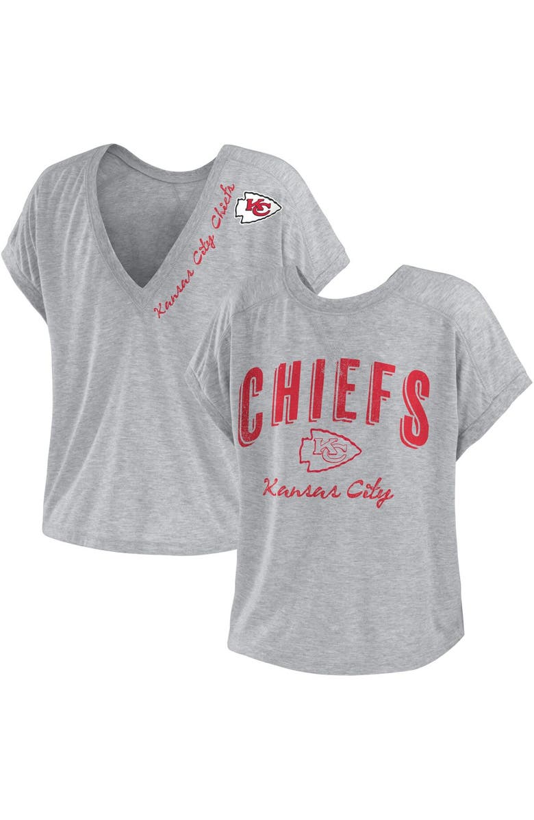 WEAR by Erin Andrews Women's WEAR by Erin Andrews Heather Gray Kansas City Chiefs Reversible T-Shirt, Alternate, color, 