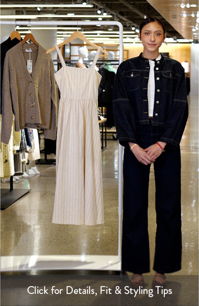 Casey Stripe Floral Jacquard Cotton Blend Sundress, sales video thumbnail