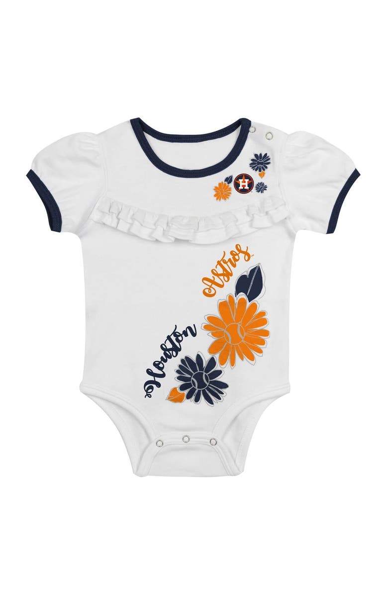 Outerstuff Newborn White/Navy Houston Astros Sweet Catcher 3-Piece Bodysuit, Headband and Skirt Set, Alternate, color, White