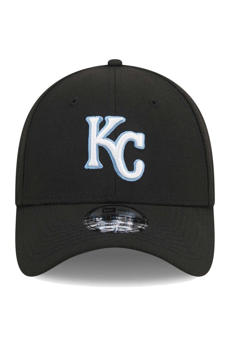Men's New Era Black Kansas City Royals Logo 39THIRTY Flex Hat, Alternate, color, Black