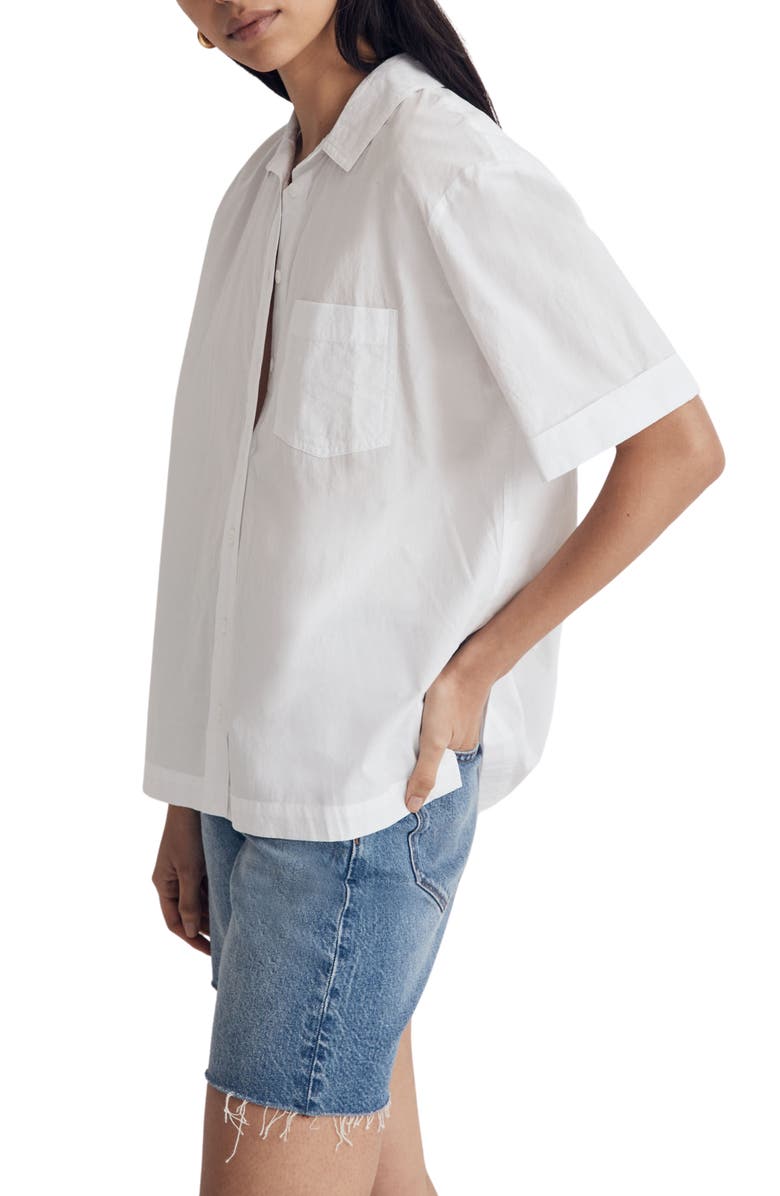 Madewell Short Sleeve Signature Cotton Poplin Button-Up Shirt, Alternate, color,
