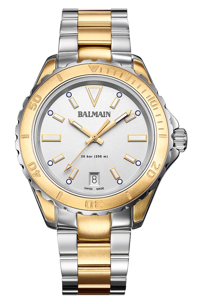 Ophrys Dive Two-Tone Bracelet Watch, 38.5mm, Main, color, TWO TONE