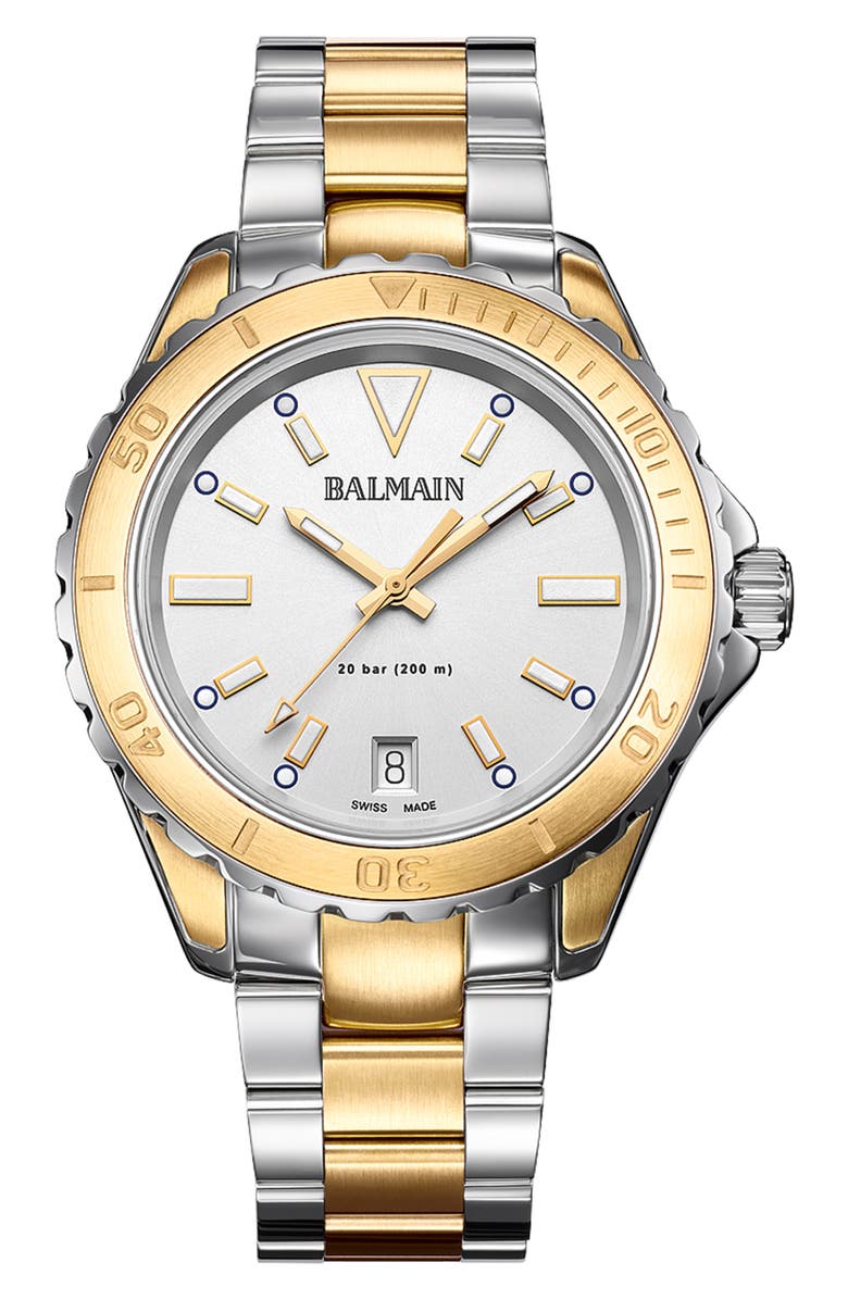 BALMAIN WATCHES Ophrys Dive Two-Tone Bracelet Watch, 38.5mm, Main, color, Two Tone
