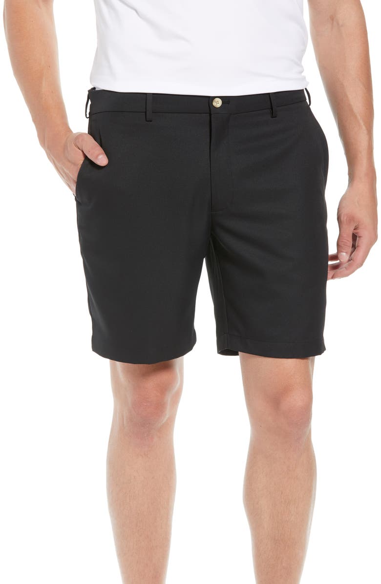 Peter Millar Salem High Drape Performance Shorts, Main, color, Black