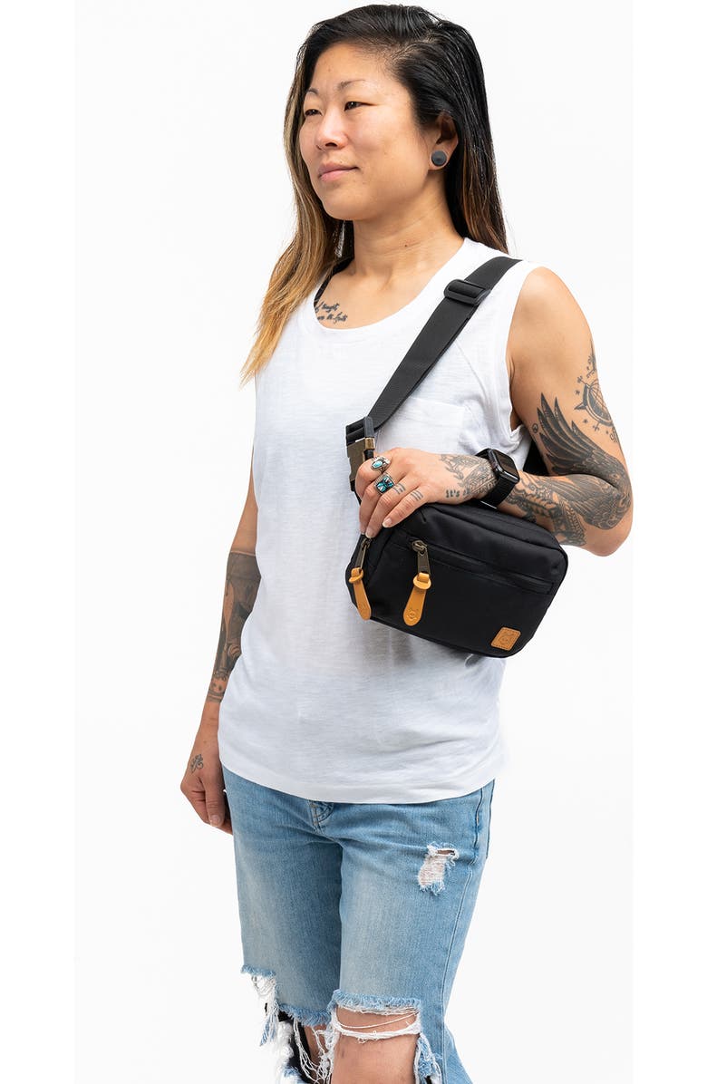 Product of the North Cross Body Sustainable Bag, Alternate, color, Black