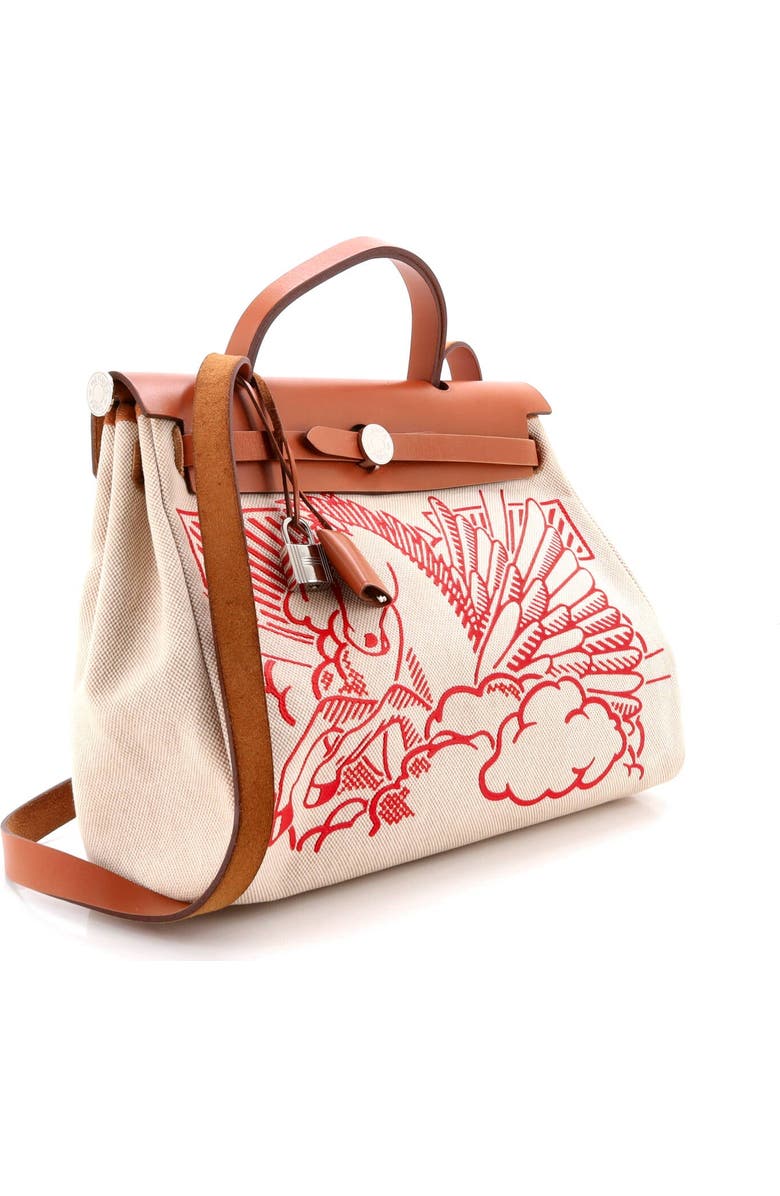 Pre-Owned Hermes Herbag Zip Pegase Pop Toile and Leather 31, Alternate, color, Gold