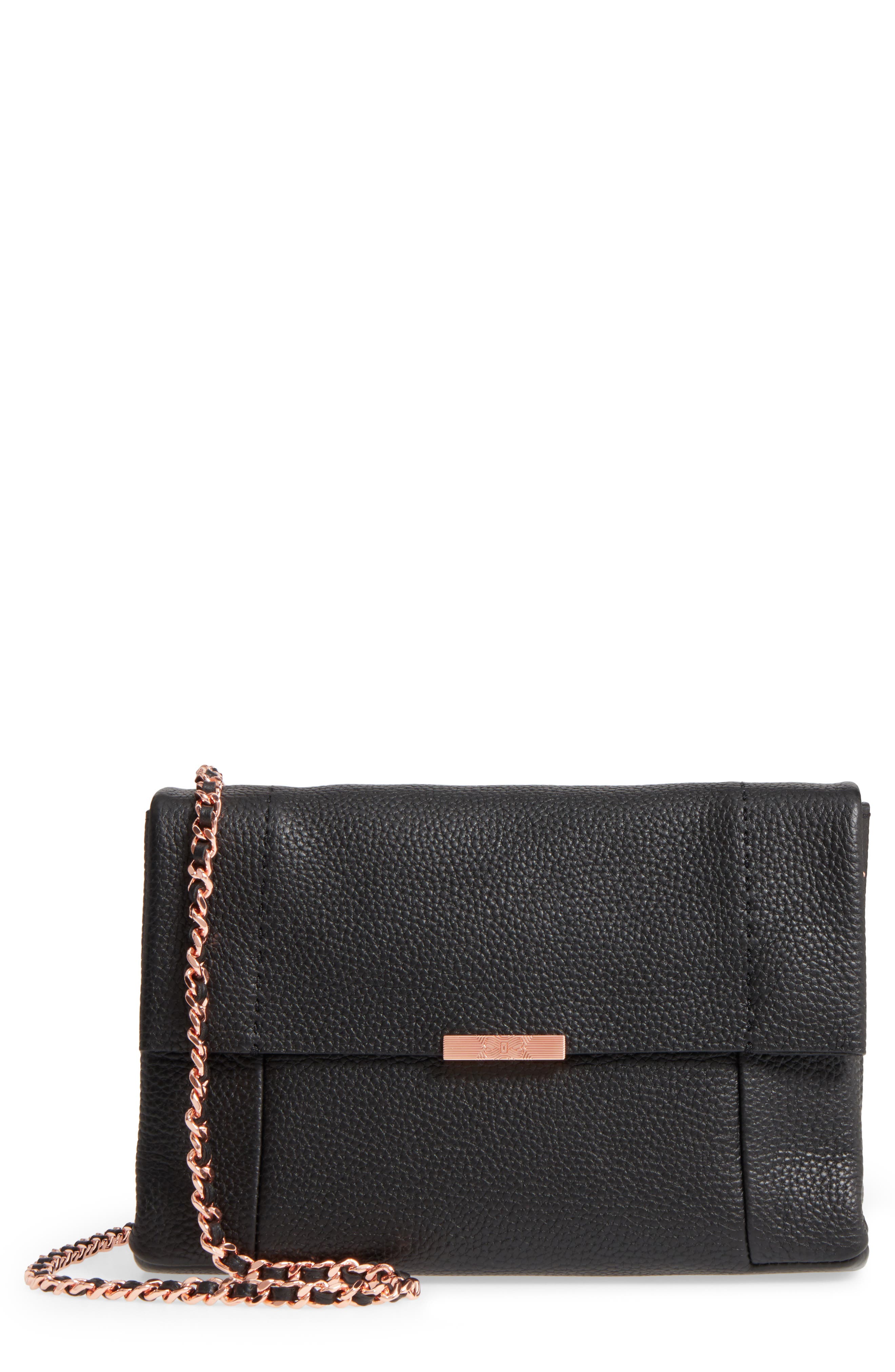 Ted Baker London Parson Leather Crossbody Bag, Main, color, 