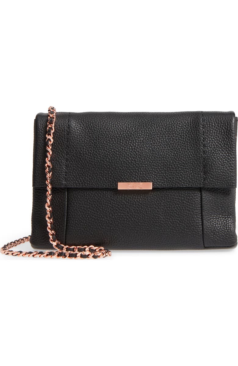 Ted Baker London Parson Leather Crossbody Bag, Main, color,