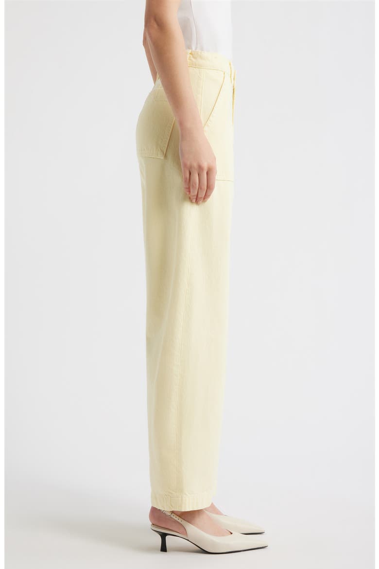 The Bow High Waist Wide Leg Utility Jeans, Alternate, color, LEMON