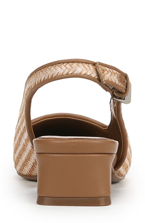 Naturalizer Women's Ginger 2 Snip Toe Asymmetrical Low Block Heel Slingbacks In Tan Woven Faux Leather