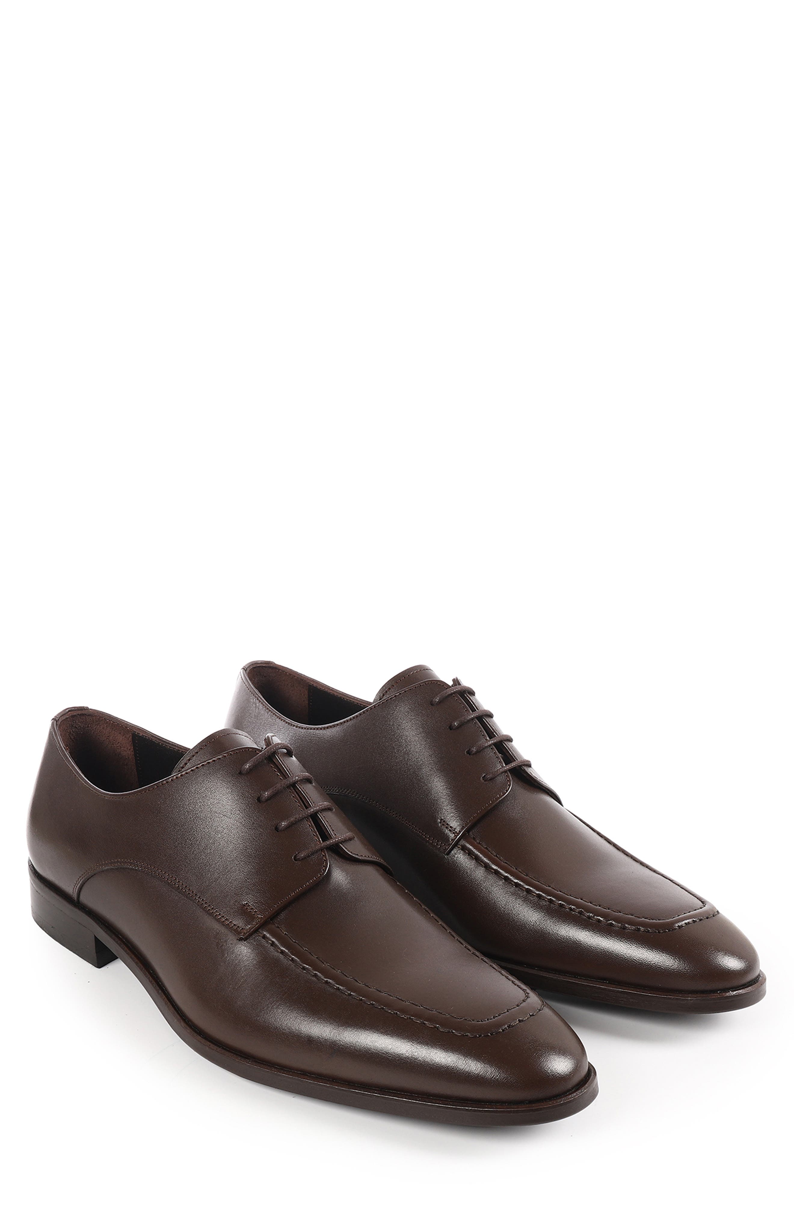 Warwick Apron Toe Derby, Alternate, color, DARK BROWN
