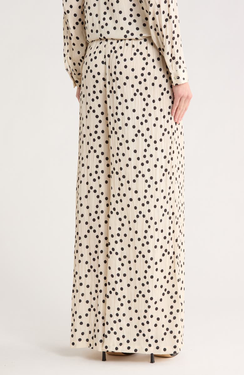 L'AGENCE Lillian Wide Leg Pants, Alternate, color, Ecru/ Black Polka Dot