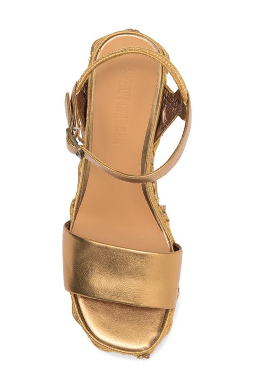 Steve Madden Pinky Espadrille Platform Wedge Sandal In Bronze