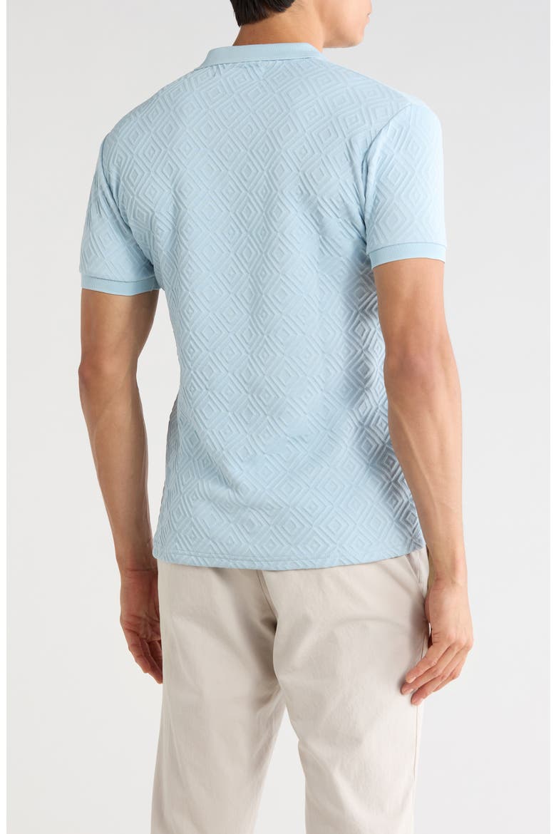 Textured Short Sleeve Polo, Alternate, color, SKY