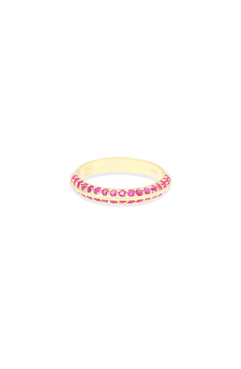 Campbell + Charlotte Crew Knife Edge Stacking Ring - Pink Sapphire, Alternate, color, Sapphire- Gold