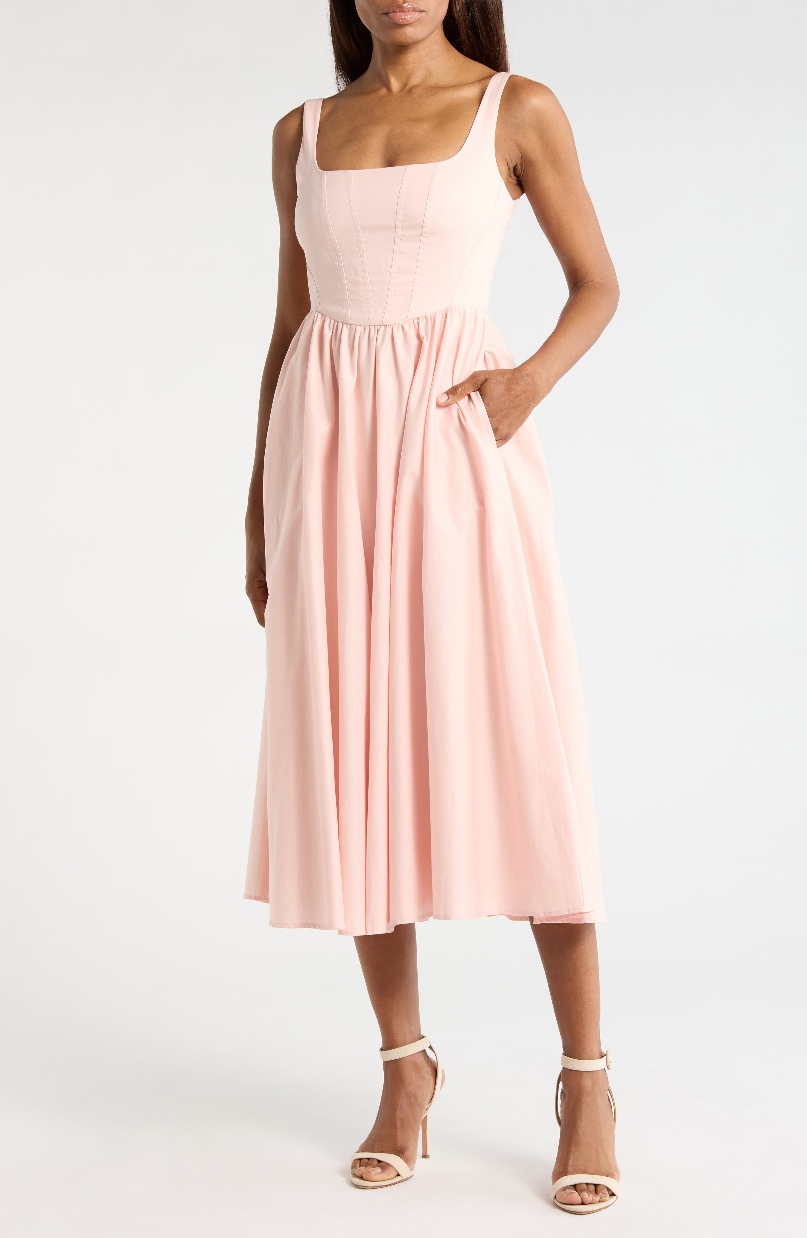 WAYF Corset Midi Dress