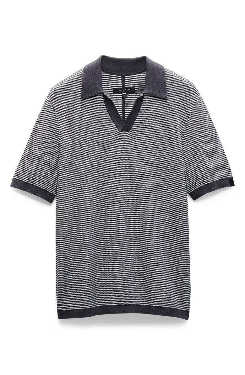 rag & bone Harvey Chevron Johnny Collar Polo, Alternate, color, Wet Iron