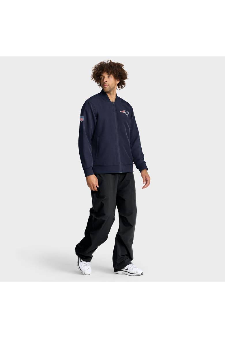 Men's Nike Navy New England Patriots Sideline Powerful Blocking Full-Zip Dri-FIT Bomber Jacket, Alternate, color, Navy